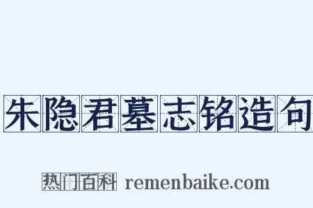 朱隐君墓志铭造句是什么意思的图片